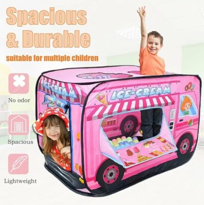 Pop Up Tent for Kids Ice Cream Truck Play Tent