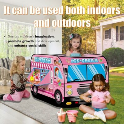Pop Up Tent for Kids Ice Cream Truck Play Tent