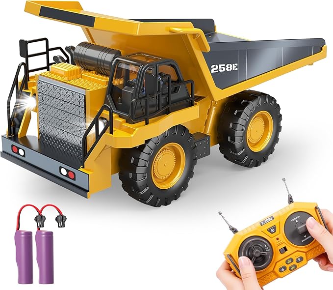 RC Dump Truck Toy for Boys Remote Control Play Truck Construction Vehicles