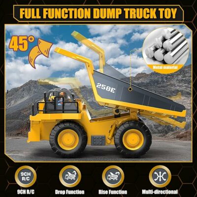 RC Dump Truck Toy for Boys Remote Control Play Truck Construction Vehicles