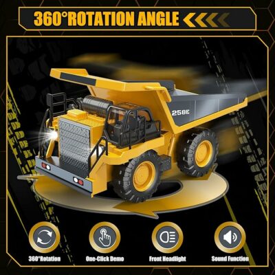 RC Dump Truck Toy for Boys Remote Control Play Truck Construction Vehicles