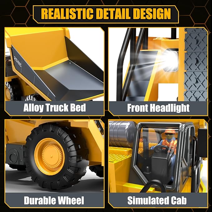 RC Dump Truck Toy for Boys Remote Control Play Truck Construction Vehicles RC Dump Truck Toy for Boys Remote Control Play Truck Construction Vehicles