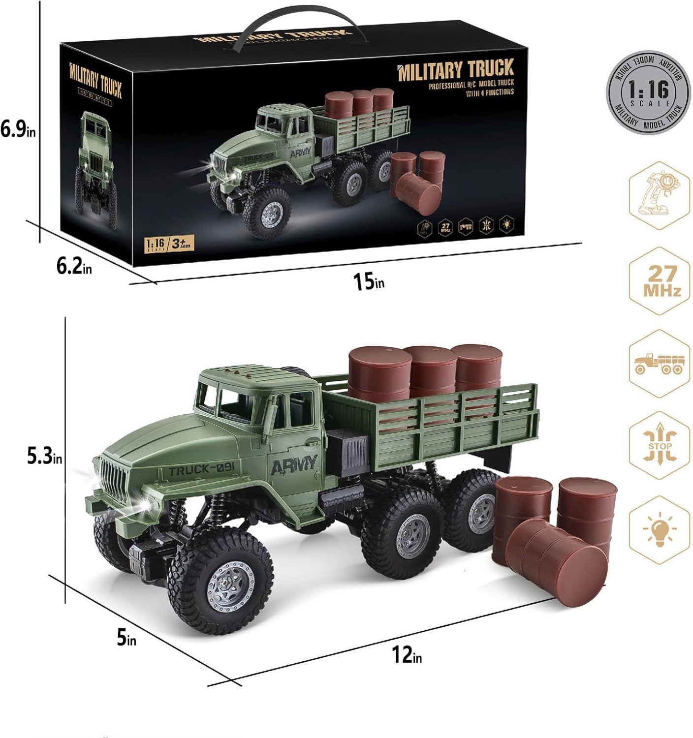 RC Military Truck 6x6 Road Remote Control Truck RC Military Truck 6x6 Road Remote Control Truck