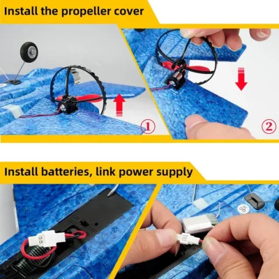 Rc Airplane Fighter Ready to Fly with Remote Control and 2 Batteries