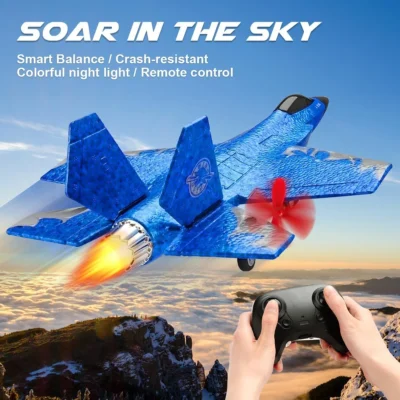 Rc Airplane Fighter Ready to Fly with Remote Control and 2 Batteries