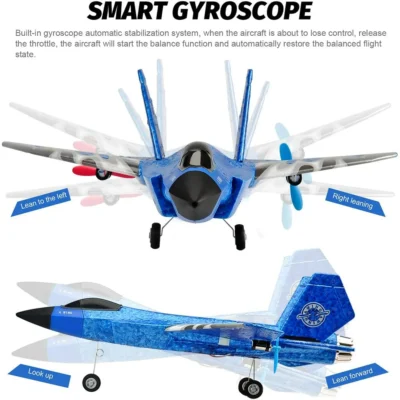 Rc Airplane Fighter Ready to Fly with Remote Control and 2 Batteries