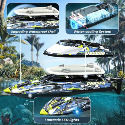 Remote Control Boats Fast Speed RC Boat with A Portable Suitcase for Lakes