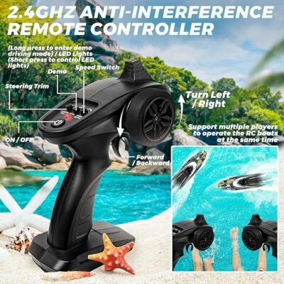 Remote Control Boats Fast Speed RC Boat with A Portable Suitcase for Lakes