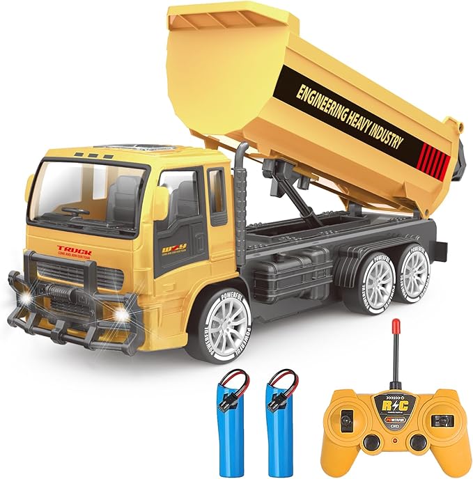 Remote Control Dump Truck 2.4GHz RC Construction Vehicle with LED