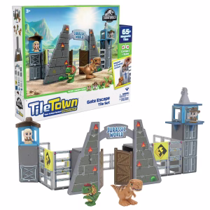 Tile Town Jurassic World Dino Escape Magnetic Tiles Building Set and Figures