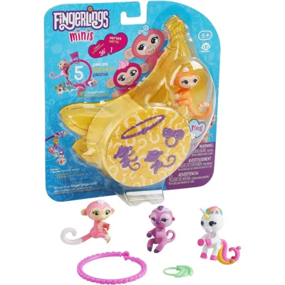 WowWee Fingerlings Minis-Series 1-5 Piece Banana Blister 3 Figures
