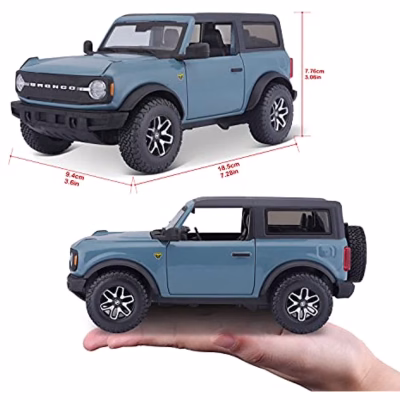 2021 Ford Bronco Badlands Gray Metallic with Black Diecast Model Car