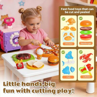 45PCS 3 in 1 Toddler Shopping Cart Toys for Kids