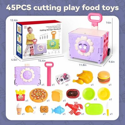 45PCS 3 in 1 Toddler Shopping Cart Toys for Kids