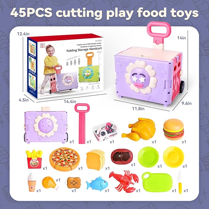 45PCS 3 in 1 Toddler Shopping Cart Toys for Kids 45PCS 3 in 1 Toddler Shopping Cart Toys for Kids