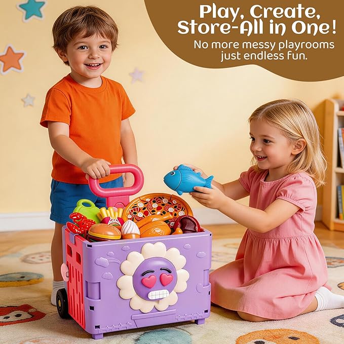 45PCS 3 in 1 Toddler Shopping Cart Toys for Kids 45PCS 3 in 1 Toddler Shopping Cart Toys for Kids