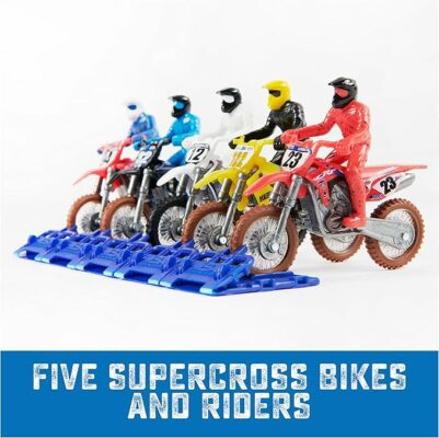 Authentic 5 Pack of 1:24 Scale Die-Cast Motorcycles with Rider Figure