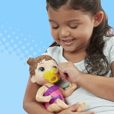 Baby Alive Splash'n Snuggle Baby Brown Hair Doll for Water Play