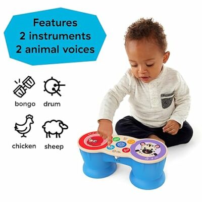 Baby Einstein Upbeat Tunes Magic Touch Wooden Drum​ Musical Toy