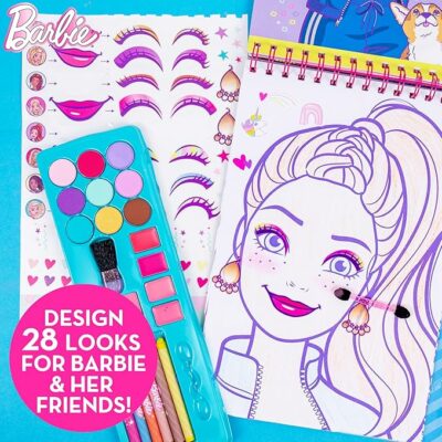 Barbie Magazine Create Hair & Makeup Looks with 130+ Stencils Pretend Make Up