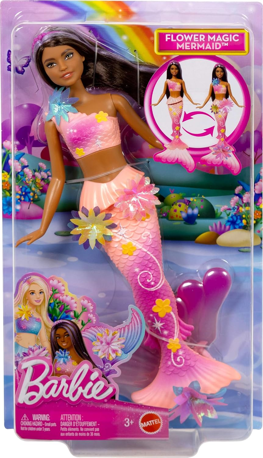Barbie Mermaid Toy Dolls with Surprise Magic Blooming Flowers
