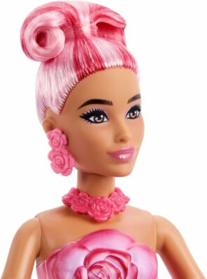 Barbie Petal Pop Scented Doll with Rose Dress & Accessories