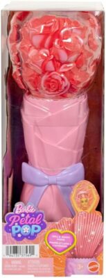 Barbie Petal Pop Scented Doll with Rose Dress & Accessories