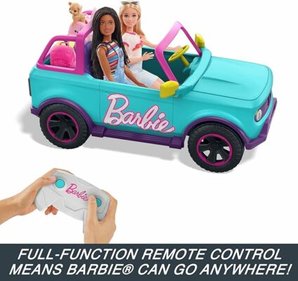 Barbie RC SUV & Stickers Can Hold & Store 2 Barbie Dolls & Accessories