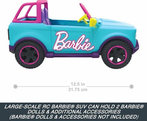 Barbie RC SUV & Stickers Can Hold & Store 2 Barbie Dolls & Accessories