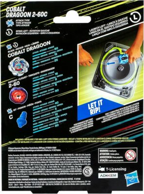 Beyblade X Cobalt Dragoon 2-60C Deluxe Left-Spin String Launcher Set