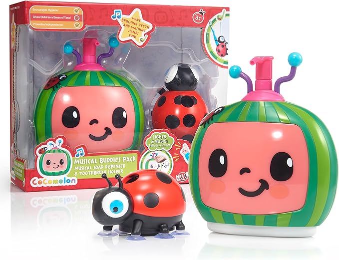 CoComelon Toys Musical Buddies Singing Soap Dispenser and Toothbrush Holder