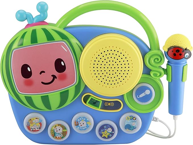 Cocomelon Toy Singalong Boombox with Microphone and Built-in Music
