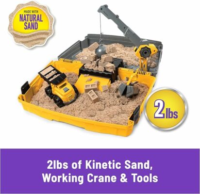 Construction Site Folding Sandbox with 2lbs Play Sand & Toy Truck