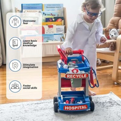 Doctor Kit for Toddlers Pretend Kids Doctor Playset with Cart