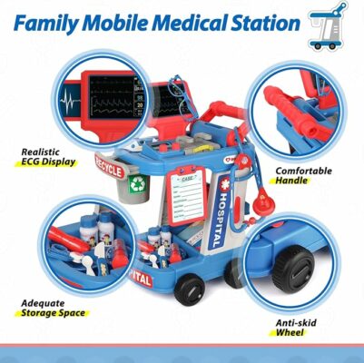 Doctor Kit for Toddlers Pretend Kids Doctor Playset with Cart