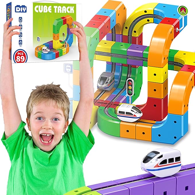 Electric Train Track Set for Kids 89 PCS