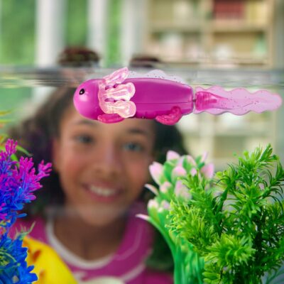Fingerlings Interactive Baby Axolotl Ziggy Magenta Swims & Lights Up
