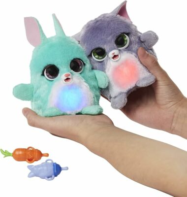FurReal Fuzzalots Kitty and Bunny Color Change Interactive Feeding Toy