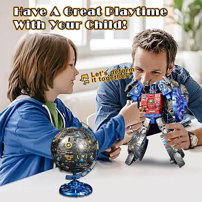 Globe Transforming Toy Transform into Robot Action Figure Globe Transforming Toy Transform into Robot Action Figure