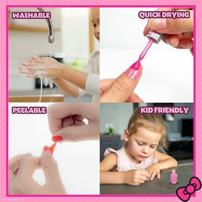 Hello Kitty Nail Polish and Lip Gloss Kids Makeup Set for Girls
