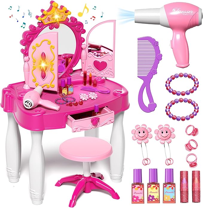 Kids Makeup Vanity Set with Accessories