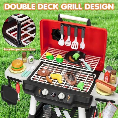 Kids Play Kitchen Toys BBQ Grill Playset