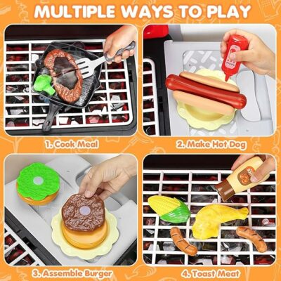 Kids Play Kitchen Toys BBQ Grill Playset