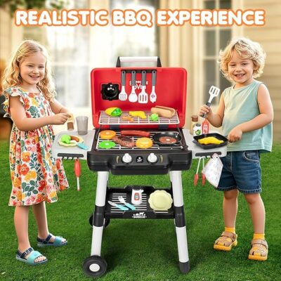 Kids Play Kitchen Toys BBQ Grill Playset