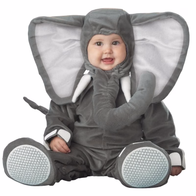 Lil Elephant Fancy Dress Costume for Babies with Zippered Bodysuit