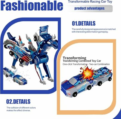 Magnetic car Transformer Toy Transform into Dinosaur Robot Car Set