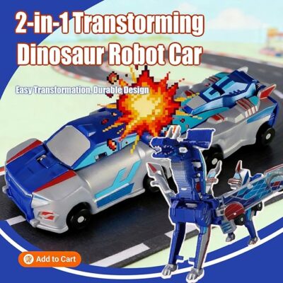 Magnetic car Transformer Toy Transform into Dinosaur Robot Car Set