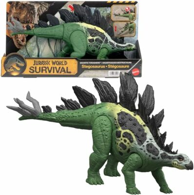 Mattel Jurassic World Dinosaur Figure Toy Stegosaurus with 2 Attack Action