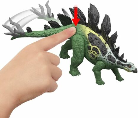 Mattel Jurassic World Dinosaur Figure Toy Stegosaurus with 2 Attack Action