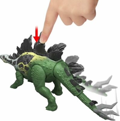 Mattel Jurassic World Dinosaur Figure Toy Stegosaurus with 2 Attack Action